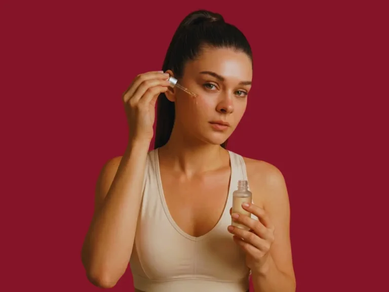 Woman washing her face with a gentle cleanser